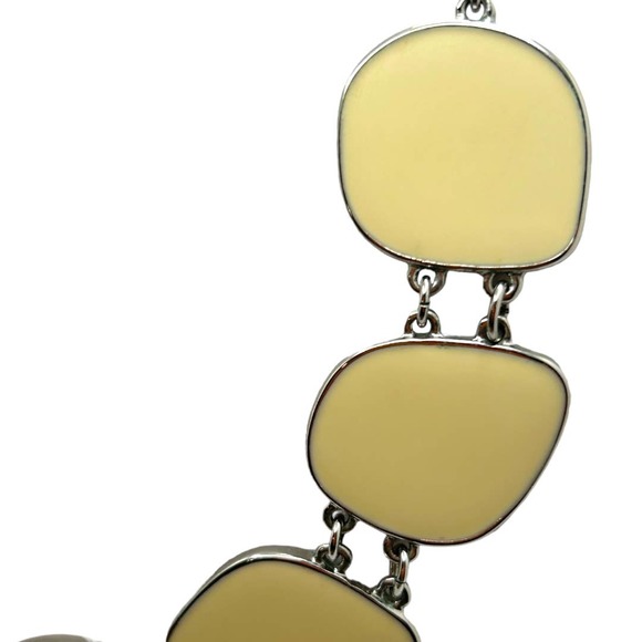 Signed Geometric REVERSIBLE Statement Necklace Blue Ombre and Creme GA - Picture 4 of 7